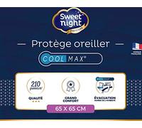 SWEET NIGHT Sweetnight - Protège Oreiller 65x65 cm | Tissu Coolmax® | Anti Transpiration| Respirant | Fermeture à Rabat | Qualité Hôtellerie de Luxe