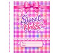 Sweet Notes Graph Paper Notebook for Kids Ages 6-10: Primary Grid Notebook with 0.3 Inch Squares 100 Pages for Math Homework and Creative Practice