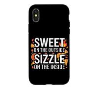 Sweet on The Outside, Sizzle on The Inside. Cute Pizza Coque pour iPhone X/XS