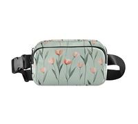 Sweet Peach Tulipa Sac à bandoulière tendance pour femmes, hommes, adolescents, sac banane multifonction avec sangle réglable pour cyclisme, randonnée, gym