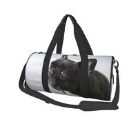 Sweet Pet Chiot Bouledogue français Noir Mignon, Sac de Voyage de Grande capacité, Sac à Main Rond, Sac de Voyage de Sport, fourre-Tout, Sac de Fitness