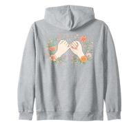 Sweet Pinky Promise Hands Couronne Florale Sweat à Capuche
