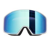 Masque Sweet Protection Boondock RIG Reflect RIG blanc gris avec des verres bleus.