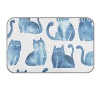 Sweet Russian Blue Cats White Summer Cooling Dog Mat Self Cooling 96,5 x 58,4 cm Cool Mat for Pig Outdoor Safe Cama fria para perro M