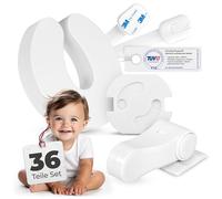 Sweet Safety Kit de sécurité pour bébé - 6 protections anti-pincement de porte certifiées TÜV - 20 protections de prise - 4 sécurités de poignée de porte - 6 sécurité de tiroir - Sécurité enfant sans