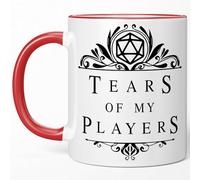 Sweet & Salty Tasses de jeu RPG - Tears of My Players - Tasse à café drôle de maître de donjon - Cadeau amusant pour les amateurs de DND, accessoires DND, 325 ml, rouge