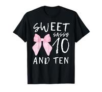 Sweet Sassy and 10th Ten Nœud Coquette Rose Anniversaire 10 Ans T-Shirt