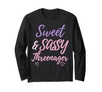 Sweet Sassy Threenager 3rd Birthday Vibes for Girls Manche Longue