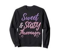 Sweet Sassy Threenager 3rd Birthday Vibes for Girls Sweatshirt