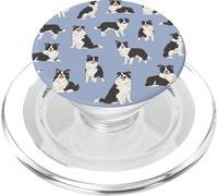 Sweet Shadows - Motif Border Collie noir et blanc en bleu PopSockets PopGrip pour MagSafe