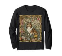 Sweet Shetland, Chien de Berger Vintage à Motif Floral William Morris Manche Longue