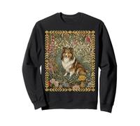 Sweet Shetland, Chien de Berger Vintage à Motif Floral William Morris Sweatshirt