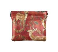 Sweet Sika Mini porte-monnaie en cuir rouge pour femme et fille Motif cerf