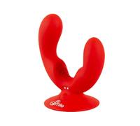 Sweet Smile Double vibromasseur ergonomique avec ventouse puissante et 9 modes de vibration variés, rouge