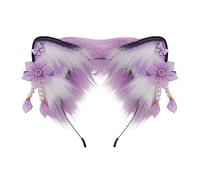 Sweet Students Bandeau à cheveux unisexe pour prendre des photos avec nœud/fleurs décoratives Motif renards Rose