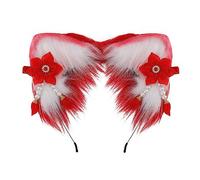Sweet Students Bandeau à cheveux unisexe pour prendre des photos avec nœud/fleurs décoratives Motif renards Rose