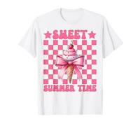 Sweet Summer Time Cornet de crème glacée avec nœud Rose T-Shirt