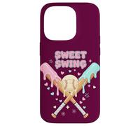Sweet Swing Softball Ice Cream Drip Bats Tenue pour Fille Coque pour iPhone 14 Pro