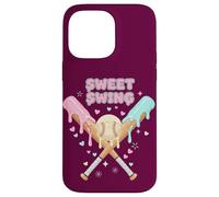 Sweet Swing Softball Ice Cream Drip Bats Tenue pour Fille Coque pour iPhone 14 Pro Max
