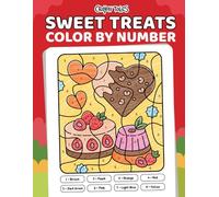 Sweet Treats Color by Number: Coloring Book for Kids Ages 4-8 features bold and easy designs of Cupcakes, Desserts, Ice Cream, and More!