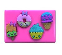 Sweet Treats Ice Cream Lolly Donut Cupcake Moule Moule en silicone pour décoration de gâteaux gâteaux en pâte à sucre Fairie Blessings