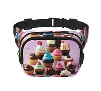 Sweet Treats Sac banane carré double couche pour activités de plein air telles que le sport, les voyages, la randonnée, le cyclisme, Noir , Taille unique