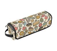 Sweet Treats Sac de voyage beige pour outils chauds, fer à lisser, fer à friser, sèche-cheveux, accessoires de soins capillaires, organisateur d'outils portable, cadeau pour femme, tapis résistant à