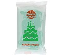Sweet Value Sugar Paste Pâte à Sucre, Dark Green, 200 g | Fondant pour Recouvrir, Modeler et Décorer les Gâteaux, Souple, Élastique et Résistant aux Déchirures