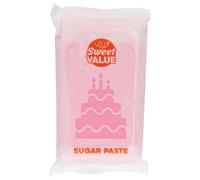 Sweet Value Sugar Paste Pâte à Sucre, Pink, 200 g | Fondant pour Recouvrir, Modeler et Décorer les Gâteaux, Souple, Élastique et Résistant aux Déchirures