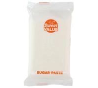 Sweet Value Sugar Paste Pâte à Sucre, White, 200 g | Fondant pour Recouvrir, Modeler et Décorer les Gâteaux, Souple, Élastique et Résistant aux Déchirures