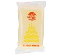 Sweet Value Sugar Paste Pâte à Sucre, Yellow, 200 g | Fondant pour Recouvrir, Modeler et Décorer les Gâteaux, Souple, Élastique et Résistant aux Déchirures