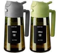 SWEET VIEW Lot de 2 Vaporisateur à Huile et Distributeur d Huile - 470 ml en verre résistant à la lumière pour cuisine, friteuse à air, cuisine, salade et barbecue