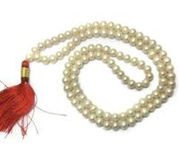 Sweet Water Chapelet de prière bouddhiste indien unisexe avec 108 perles et 1 perles Beige 8 mm