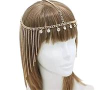 Sweet Wedding Headpiece Bridal Head Chain Hair Jewelry for Women Rhinestone Forehead Headband Accessories pour les occasions spéciales et les festivals(Gold 3)