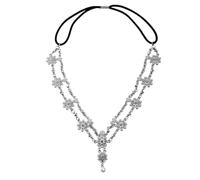 Sweet Wedding Headpiece Bridal Head Chain Hair Jewelry for Women Rhinestone Forehead Headband Accessories pour les occasions spéciales et les festivals(Silver 2)