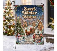 Sweet Winter Wishes Drapeau de Noël Village de pain d'épices 30,5 x 45,7 cm