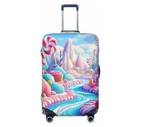 Sweet Wonderland Candy Bar Housse de protection élastique pour valise de voyage Motif imprimé anti-rayures, Noir , S