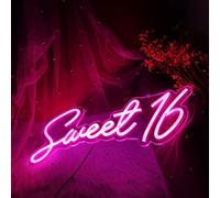 Sweet16 Pink LED NEON SIGNER POUR SWEET16e anniversaire de fête d'anniversaire cérémonie de passage à l'âge adulte utilisé comme petite lumière nocturne une alimentation USB5V taille15 .7*6. 7pouces