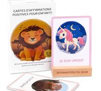 Sweetalgi 48 Cartes d'affirmations Positives Enfant en français - Développer la Confiance en soi et estime de soi- Jeu des qualités- Emotions Enfant - Cartes Educatives-Cadeaux Enfants 2 3 4 5 Ans