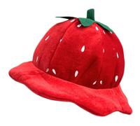 SWEETBIUTI Chapeau de Fraise, Chapeau de Costume Fraise Rouge Mignon, Chapeaux Seau à Fruits Doux et Chauds, amorce fêtard Amusant Accessoires Cosplay pour Adultes