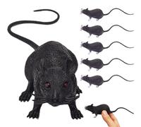 SWEETBIUTI Fake Souris 6pcs 8 Pouces Faux Rat de Souris réaliste effrayante avec Rat en Plastique PVC Polyvalent à Longue Queue pour Trucs de Farce, Jouets Chat, décorations d'halloween.