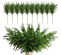 SWEETBIUTI Norfolk Pine Tiges 18 '' Garlande de Noël en Plastique avec Green 10pcs / Set Soft Branch Artificial Delate Cédar Garland pour la décoration de Noël