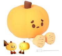 SWEETBIUTI Pumpkin Night Light 3 Brightness Halloween Pumpkin Light USB Rechargable Silicone Night Light avec 30 Min Tirmer Touch Lampe Kids Bedroom Nursery Halloween décorations