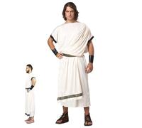 SWEETBIUTI Toga Costume Men Ancient Roman Greek Halloween Costumes Costume de Soldat Romain rétro Doux et adapté à la Peau avec Bracelets de Ceinture, Costumes grecs pour Le Cosplay fête (M)