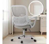 Sweetcrispy Chaise de Bureau d'ordinateur de Bureau, Chaise de Gestion, Ergonomique à mi-Dossier en Maille pivotante avec roulettes, Siège Confortable avec Soutien Lombaire et accoudoirs
