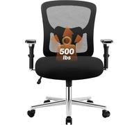 Sweetcrispy Chaise de bureau grande et haute avec soutien lombaire, 226,8 kg, chaise d'ordinateur ergonomique en maille robuste avec accoudoirs 4D et large siège confortable, roues pour