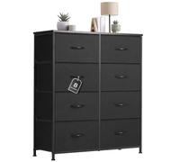 Sweetcrispy Commode pour Chambre à Coucher, à Large tiroir, 8 tiroirs en Tissu avec poignées, tiroirs en Tissu, Meuble TV pour Chambre à Coucher, Armoire, Salon, Chambre d'enfant, Noire
