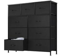 Sweetcrispy Commode pour Chambre à Coucher, avec 9 tiroirs en Tissu avec poignées, tiroirs en Tissu, Meuble TV pour Chambre à Coucher, Armoire, Salon, Chambre d'enfant