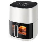 Sweetcrispy Friteuse à air chaud Airfryer 6 l avec fenêtre de visualisation, fonctions 12 en 1 et écran tactile, cuisson saine sans graisse, panier antiadhésif, panier passe au lave-vaisselle, pour 3
