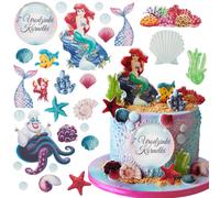 Sweetfanaberia | Décoration de gâteau Arielle - 27 pièces - Disney - décoration de gâteau comestible - panneau inclus